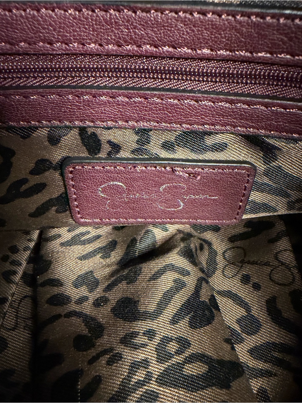 Jessica Simpson Wine Red Leather Hobo Bag - Picture 4 of 5